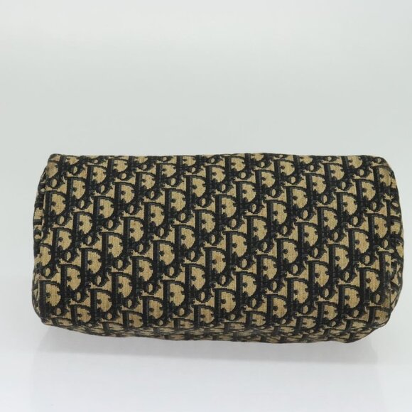 Christian Dior Trotter Canvas Hand Bag Navy Gold Auth MX416 - Picture 7 of 16